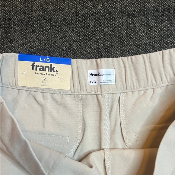 NWT Frank And Oak Beige Skort Shorts sz L Recycled Polyester - Picture 7 of 9
